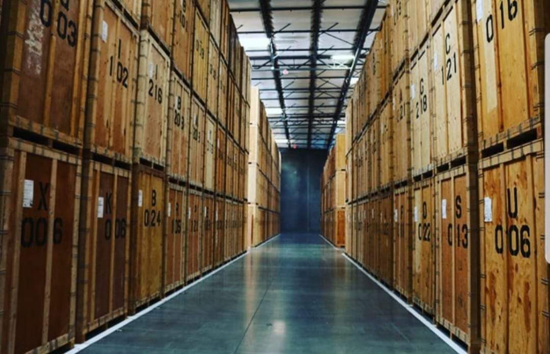 Rows of wooden storage vaults